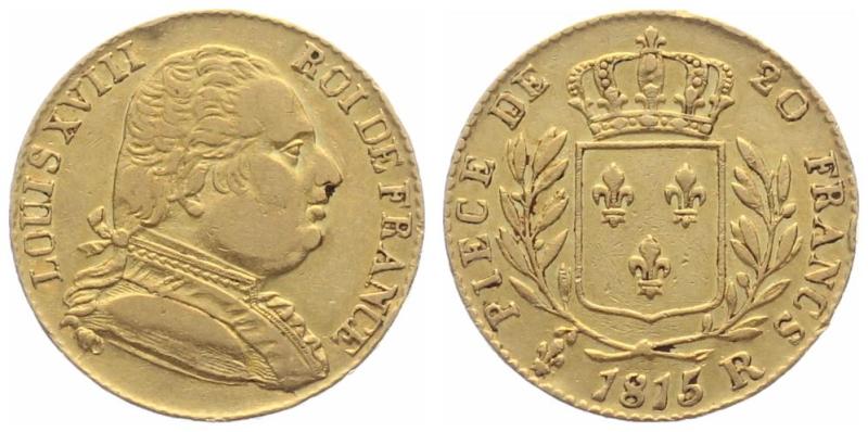 Frankreich 20 Francs 1815 R - Louis XVIII. - London